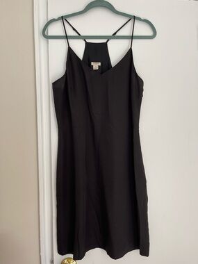 J. Crew Black Strapless-Look Slip Dress with Spaghetti Straps